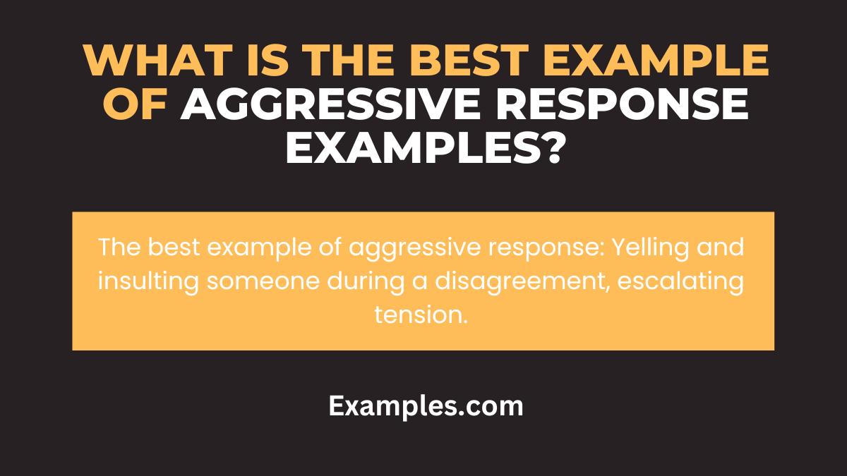 what is the best example of aggressive response examples