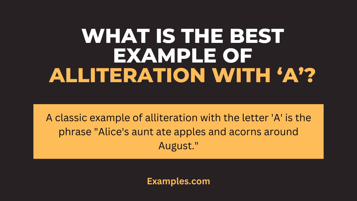 what is the best example of alliteration with a