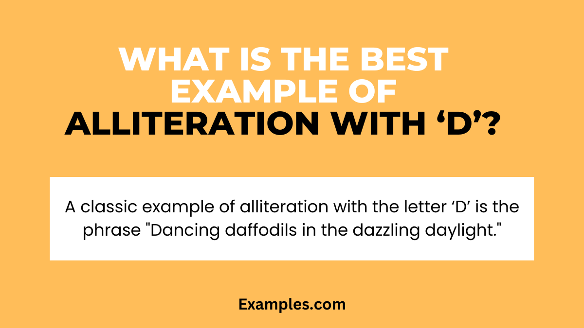 what is the best example of alliteration with d