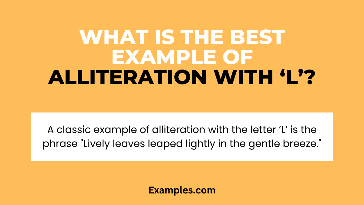 what is the best example of alliteration with l