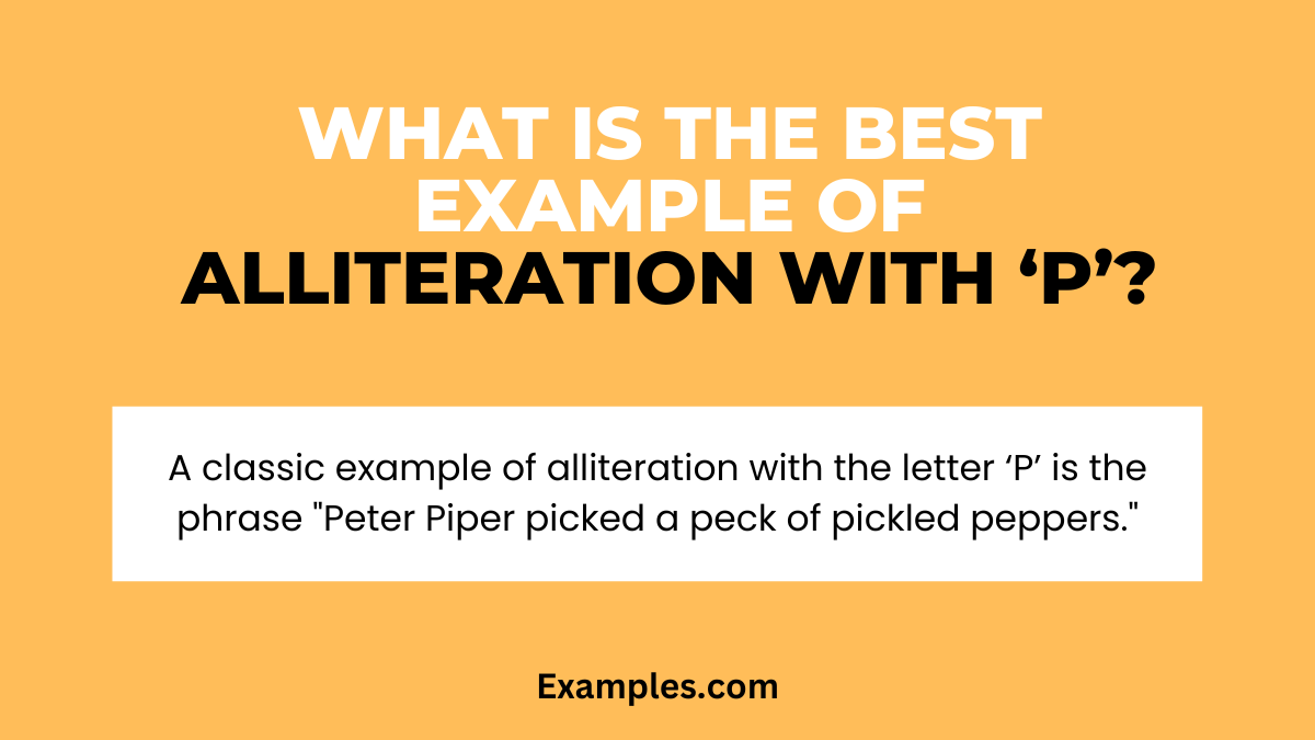 what is the best example of alliteration with p