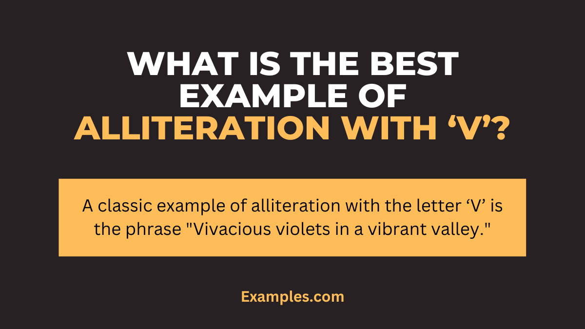 what is the best example of alliteration with v