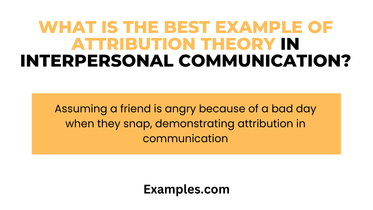 what is the best example of attribution theory in interpersonal communication