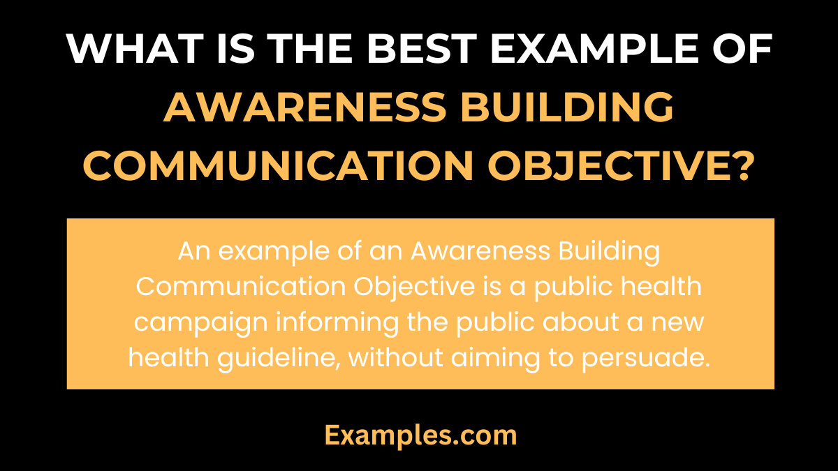 what is the best example of awareness building communication objective