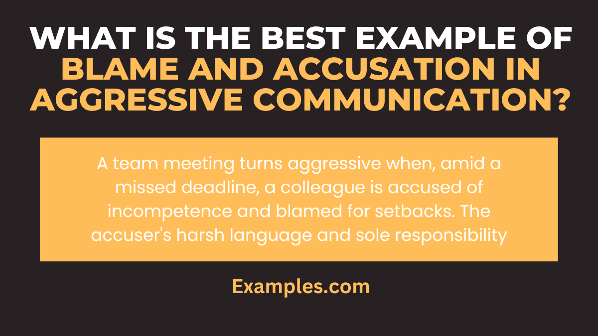 Blame and Accusation in Aggressive Communication 19+ Examples, How Do