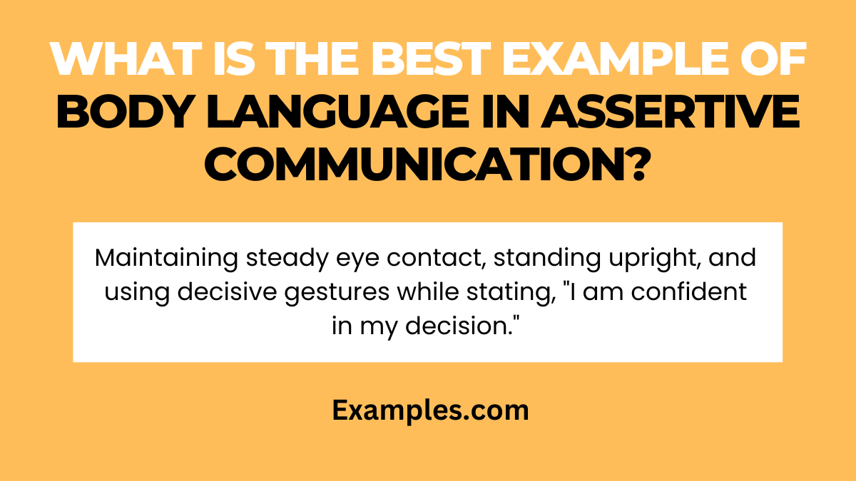 what is the best example of body language in assertive communication