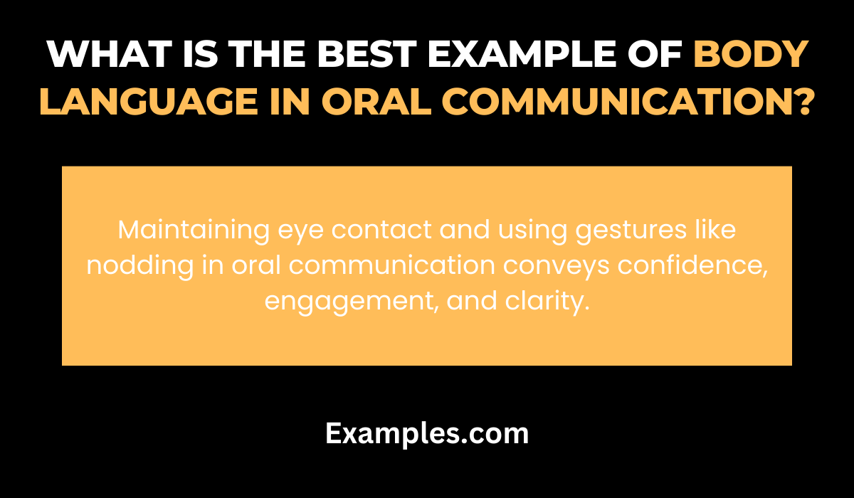 what is the best example of body language in oral communication