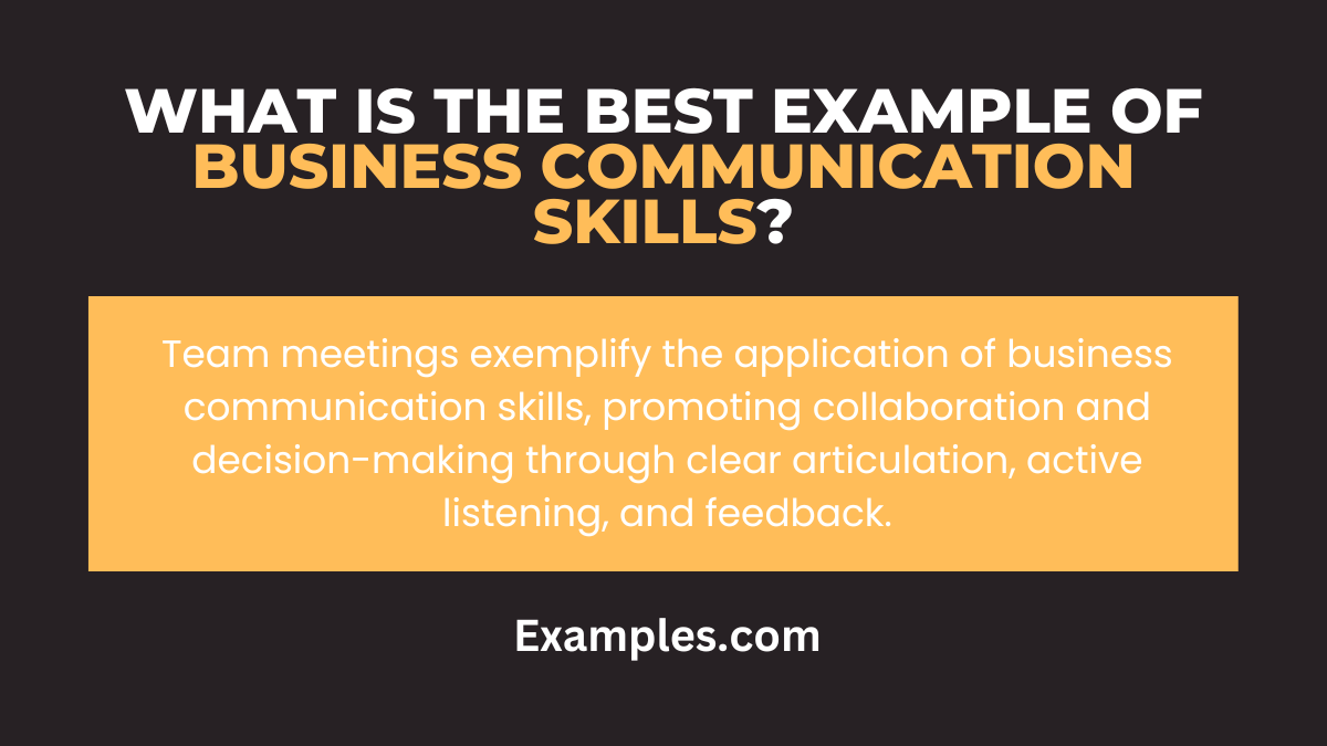 what is the best example of business communication skills