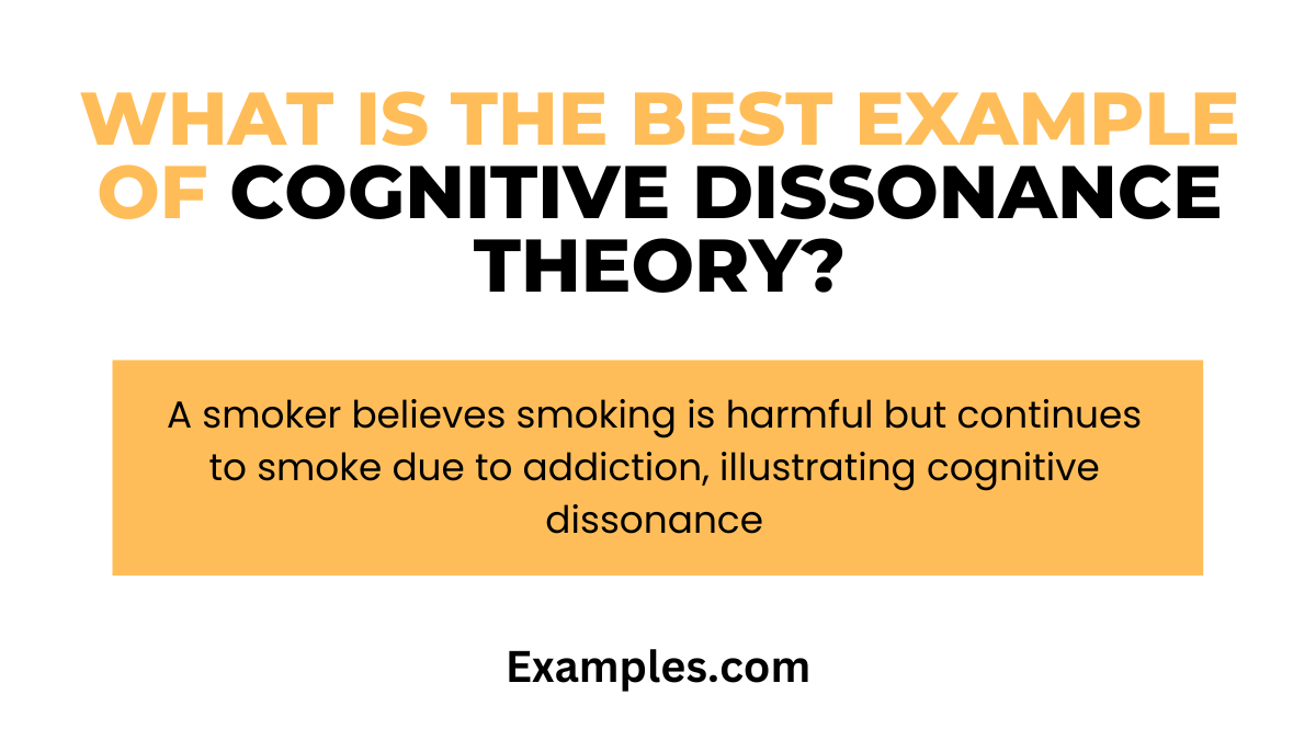 what is the best example of cognitive dissonance theory