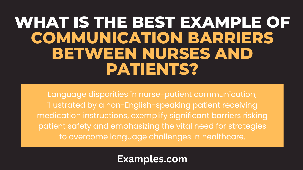 what is the best example of communication barriers between nurses and patients