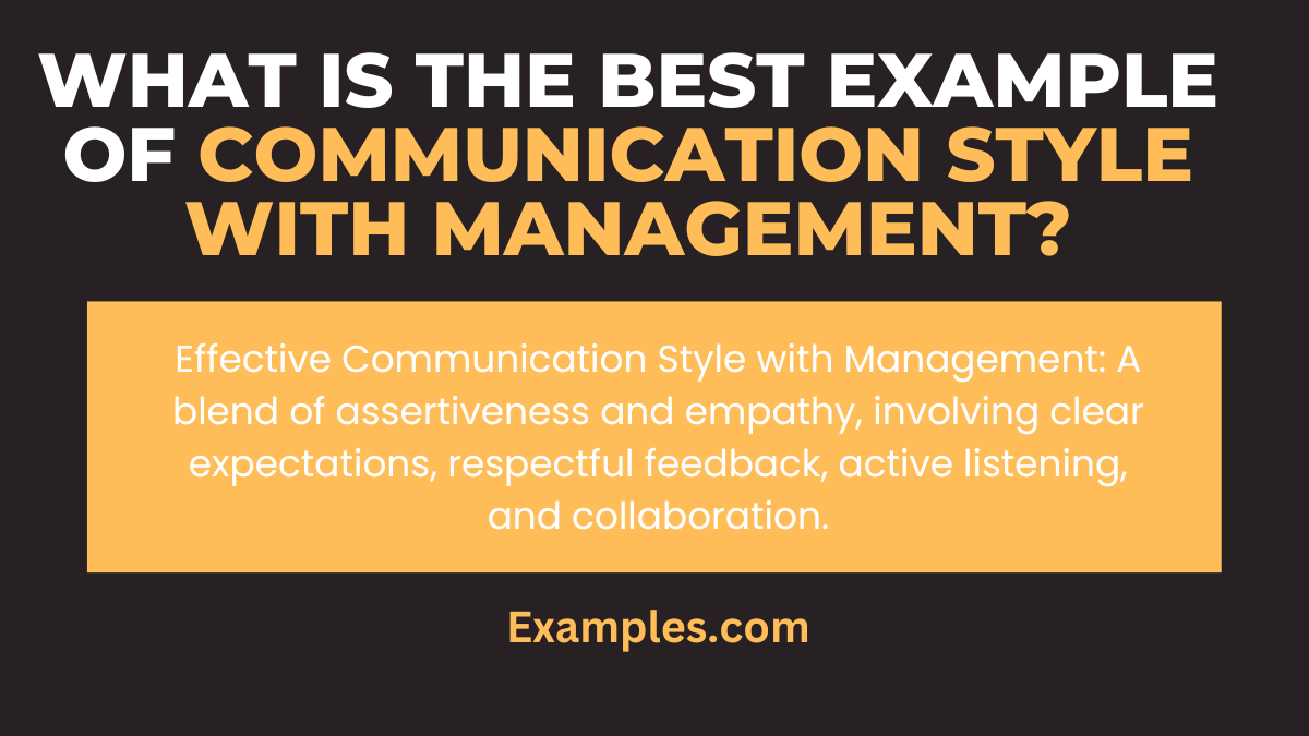 what is the best example of communication style with management