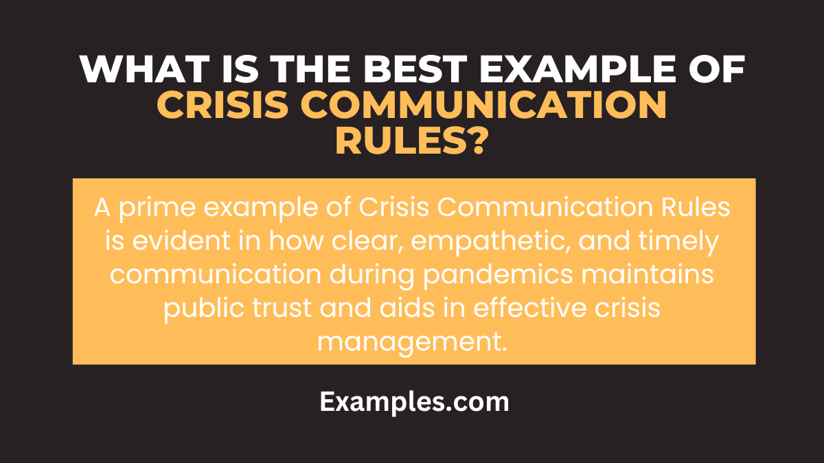 what is the best example of crisis communication rules