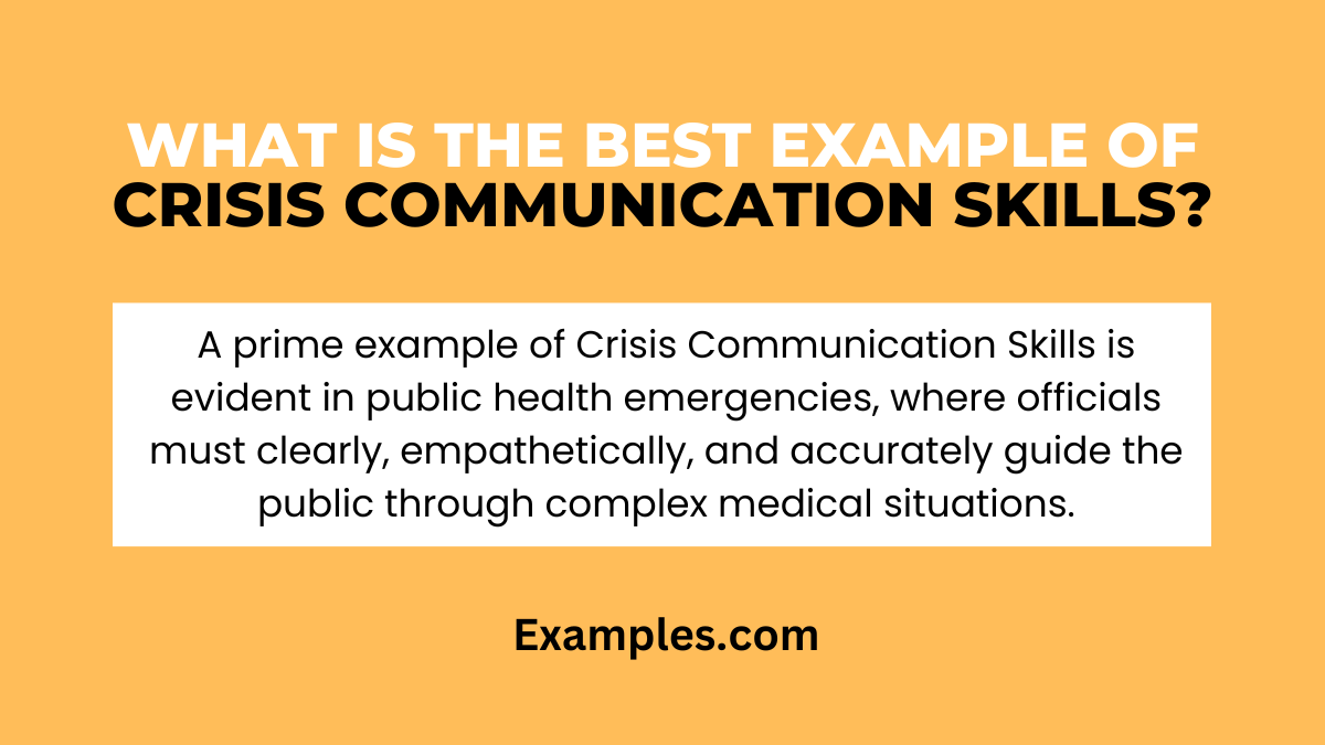 what is the best example of crisis communication skills