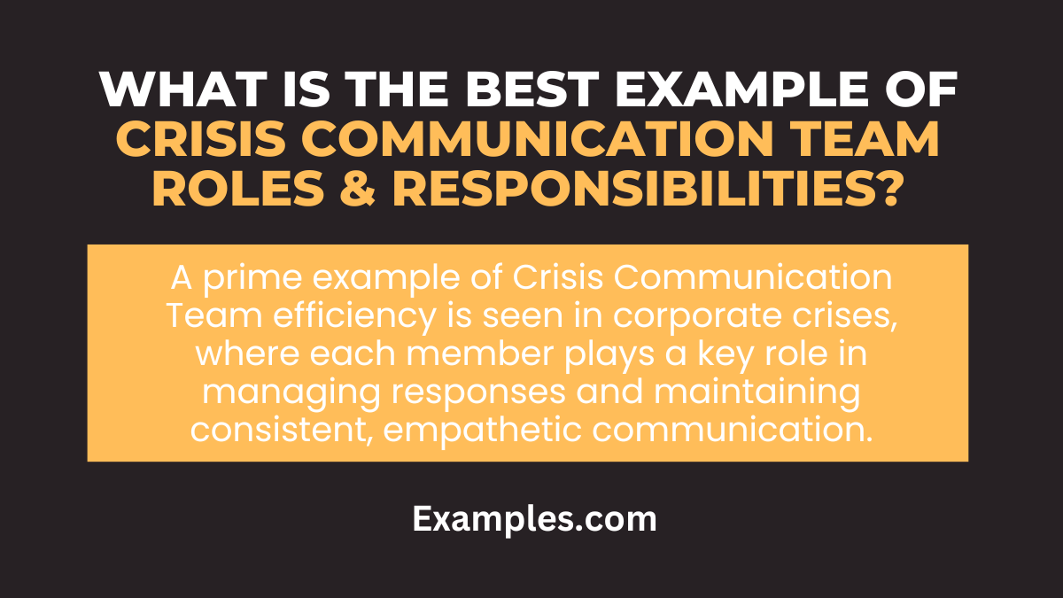 what is the best example of crisis communication team roles responsibilities
