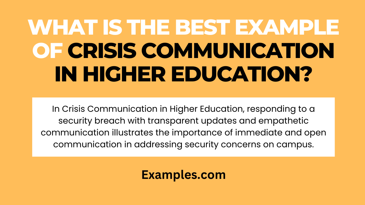 what is the best example of crisis communication in higher education