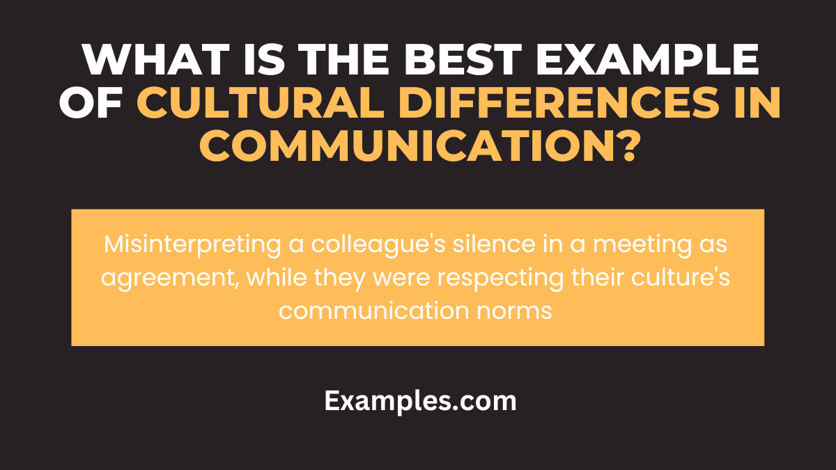 what is the best example of cultural differences in communication