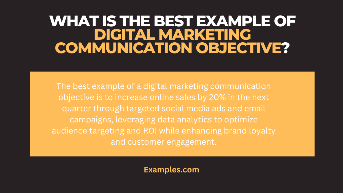 what is the best example of digital marketing communication objective