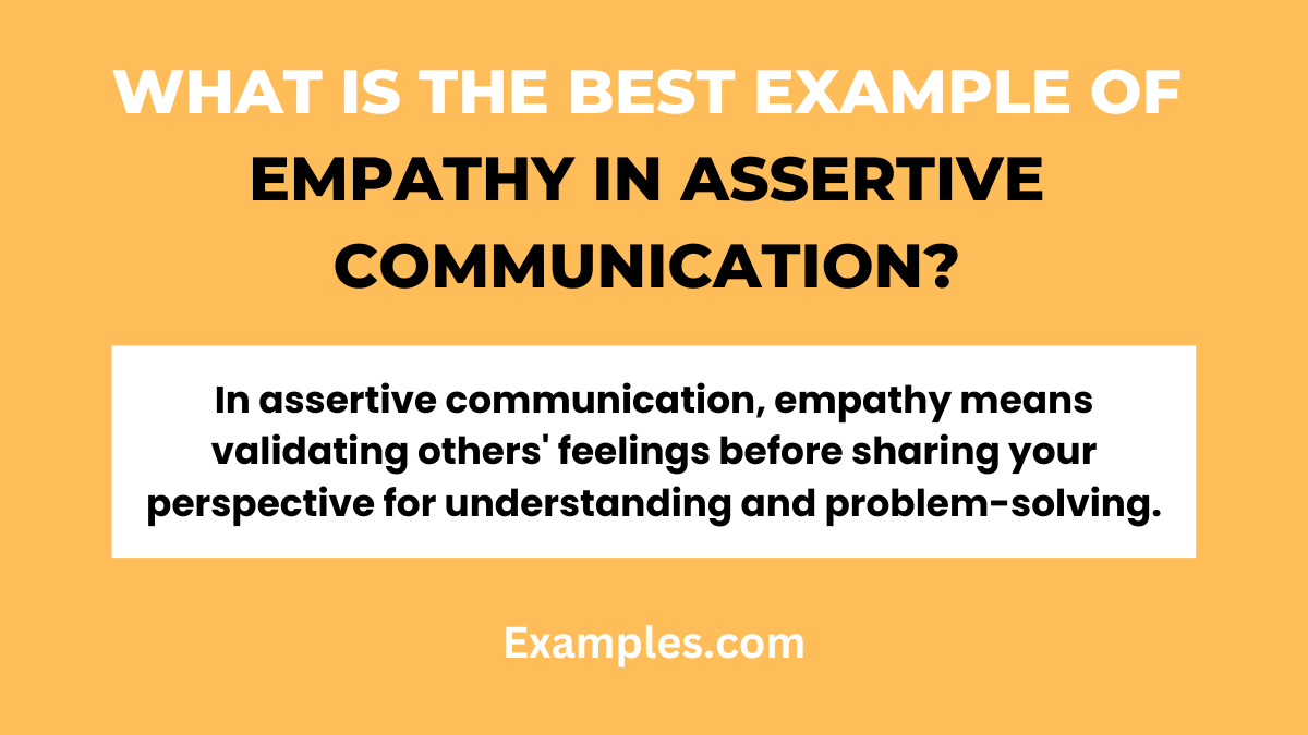 what is the best example of empathy in assertive communication