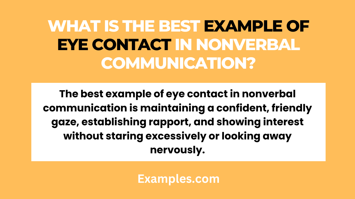 what is the best example of eye contact