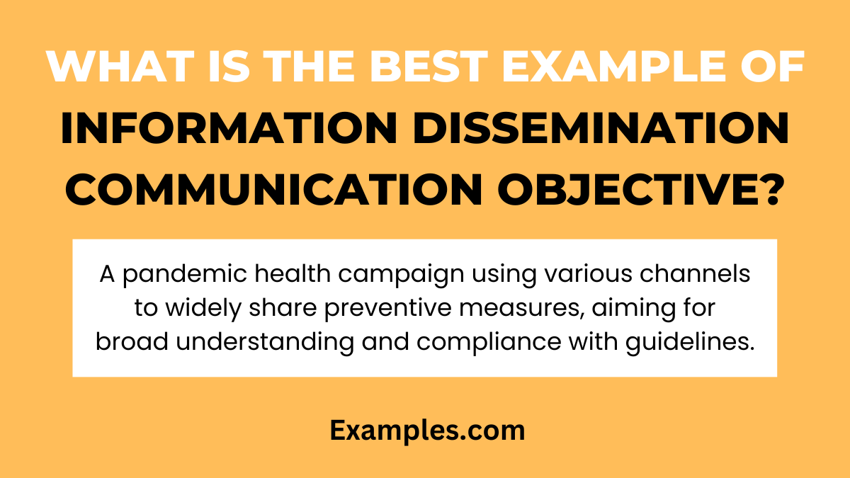 what is the best example of information dissemination communication objective