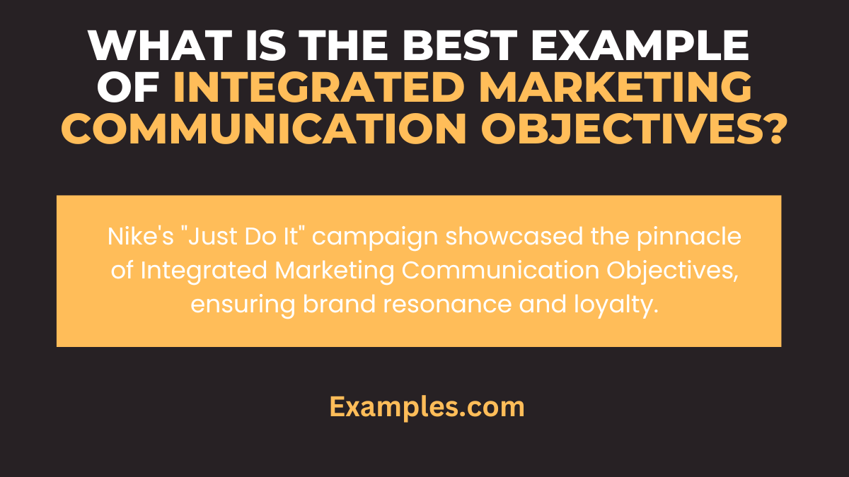 what is the best example of integrated marketing communication objectives