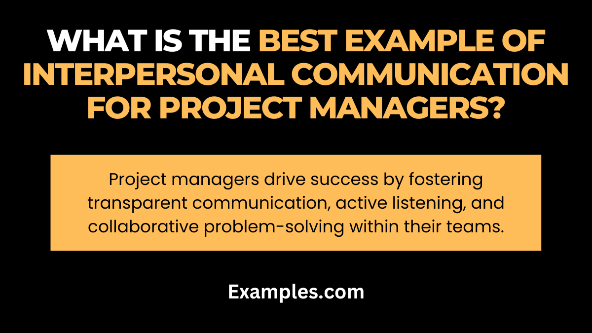 What is the Best Example of Interpersonal Communications for Project Managers