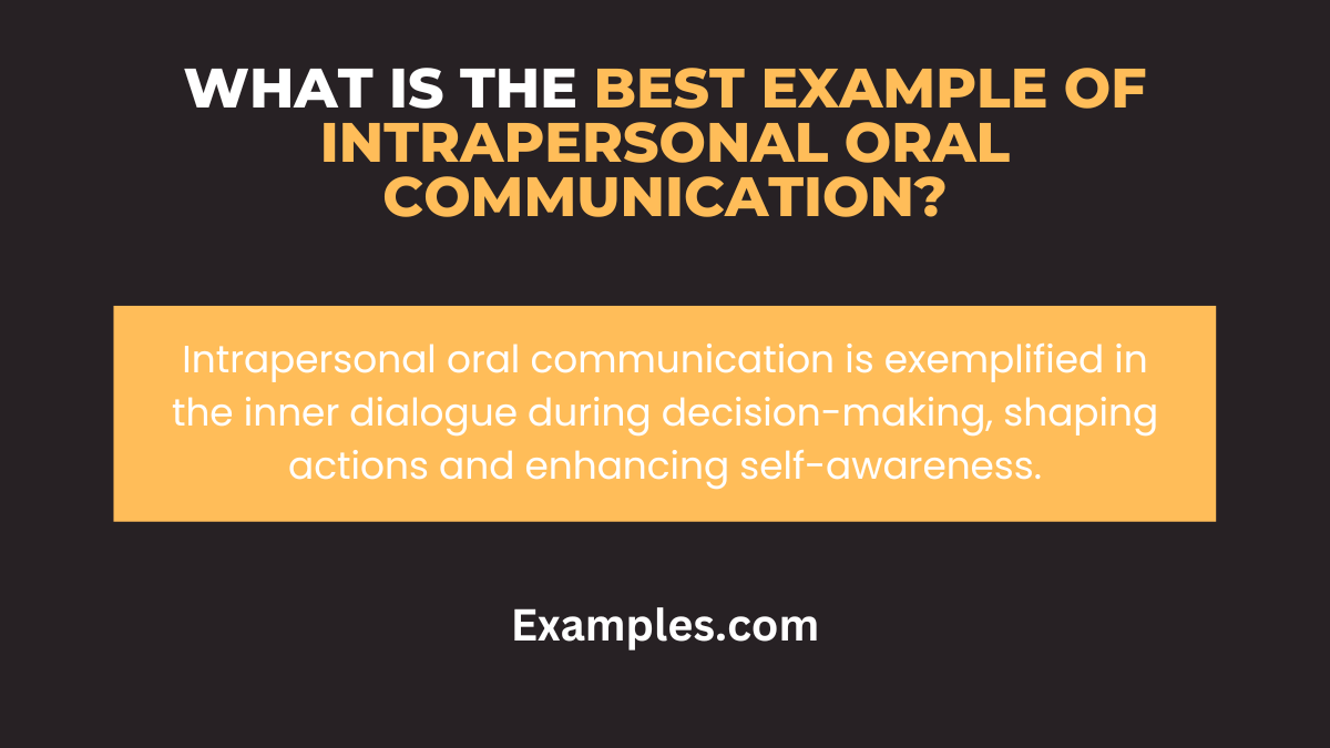 what is the best example of intrapersonal oral communication