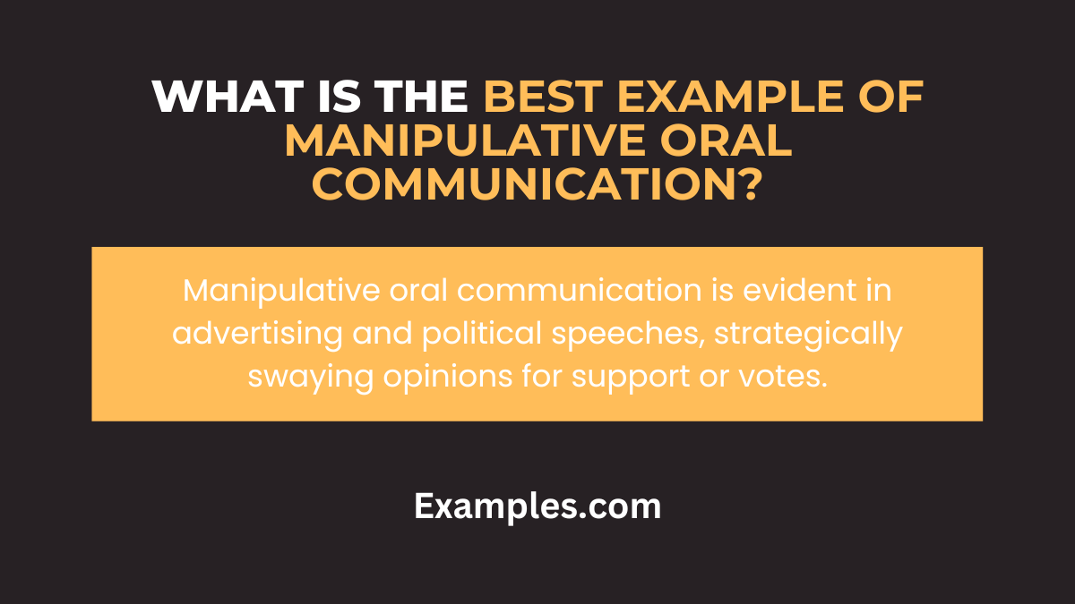 Manipulative Oral Communication 29+ Examples, Types