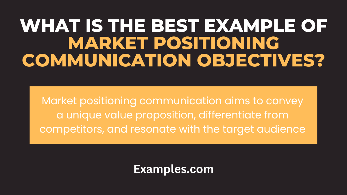 what is the best example of market positioning communication objectives