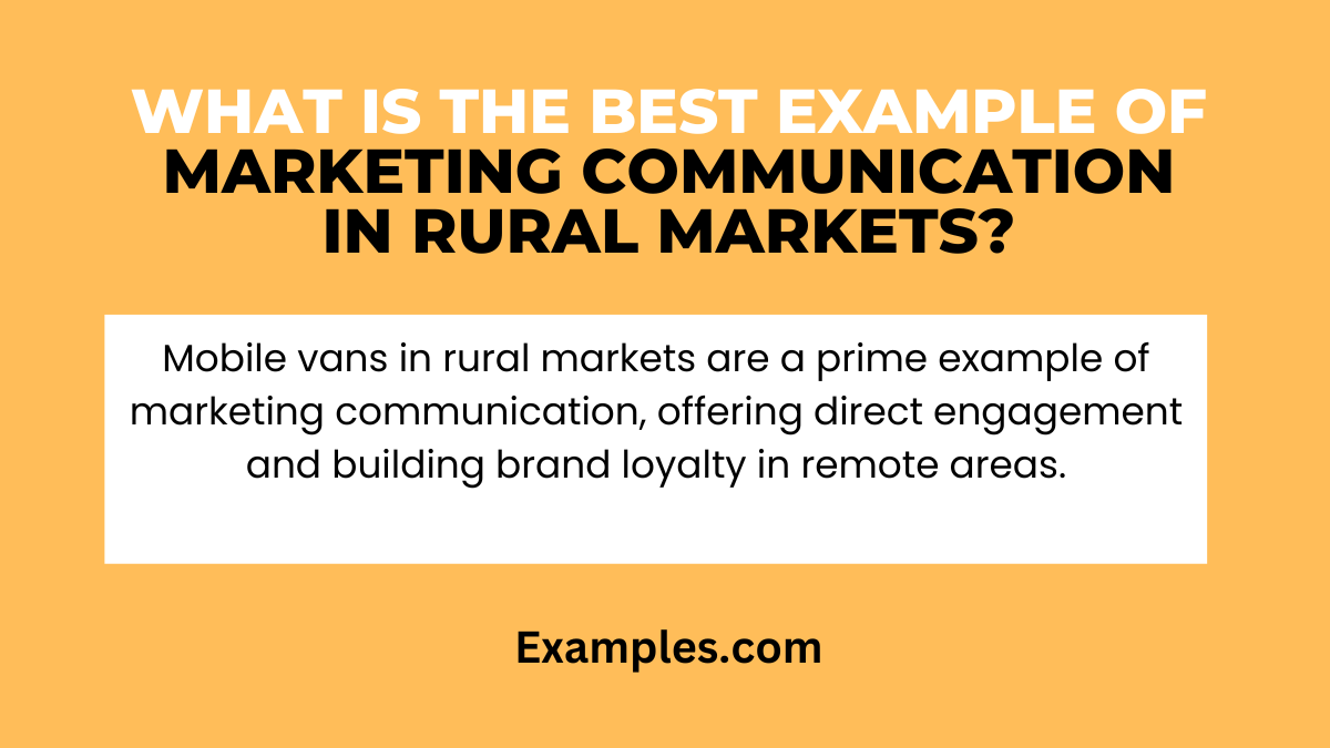 what is the best example of marketing communication in rural markets
