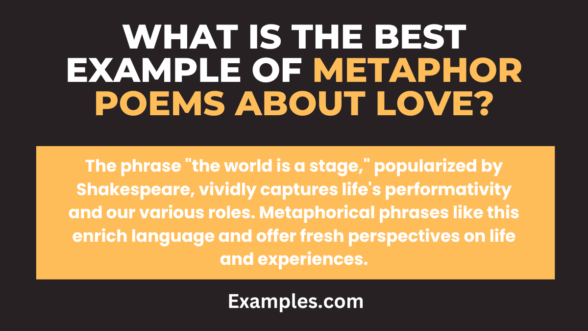 what is the best example of metaphor poems about love