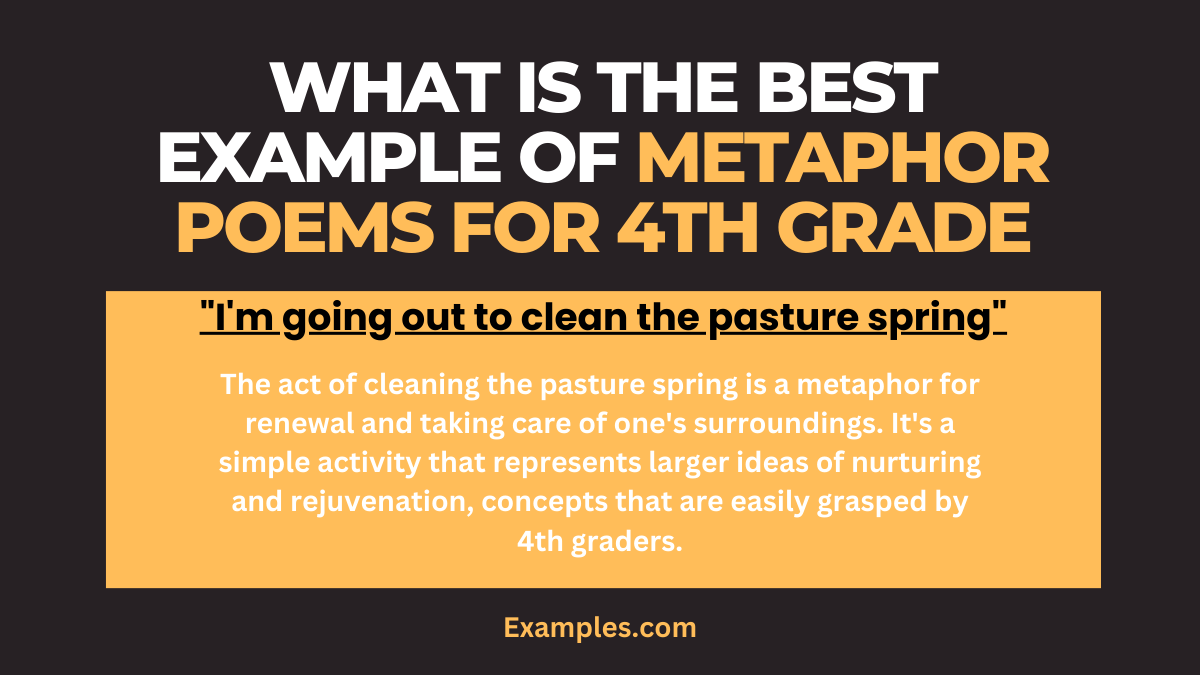 what is the best example of metaphor poems for 4th grades