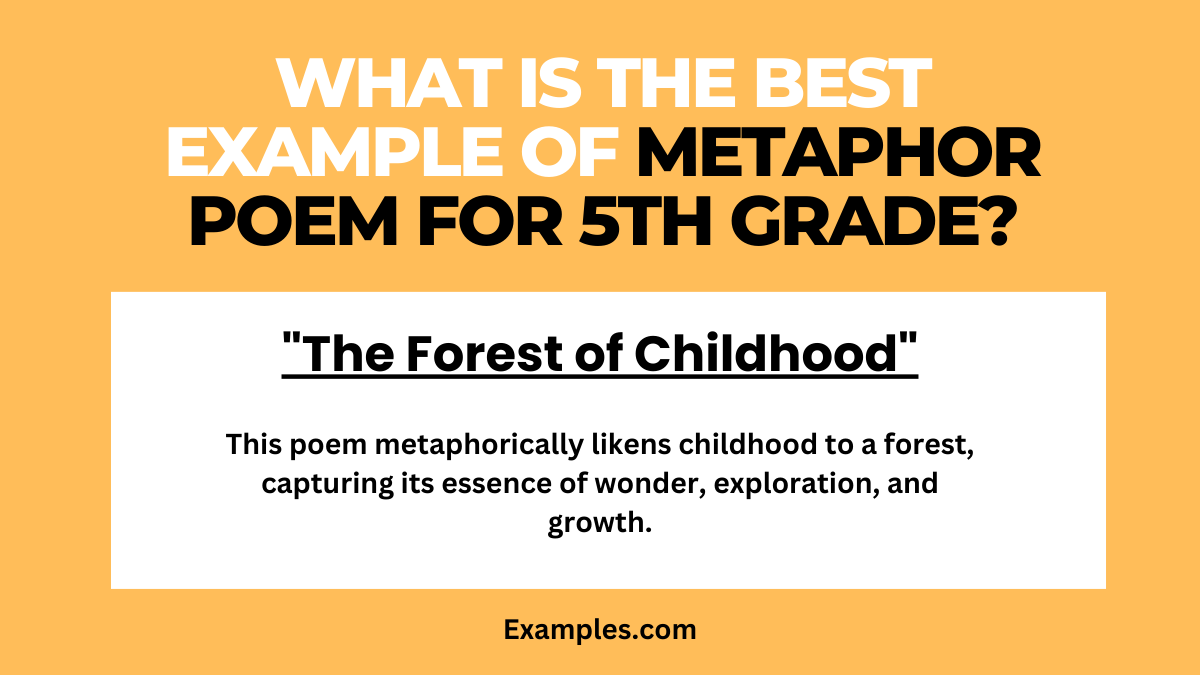 what is the best example of metaphor poems for 5th grade