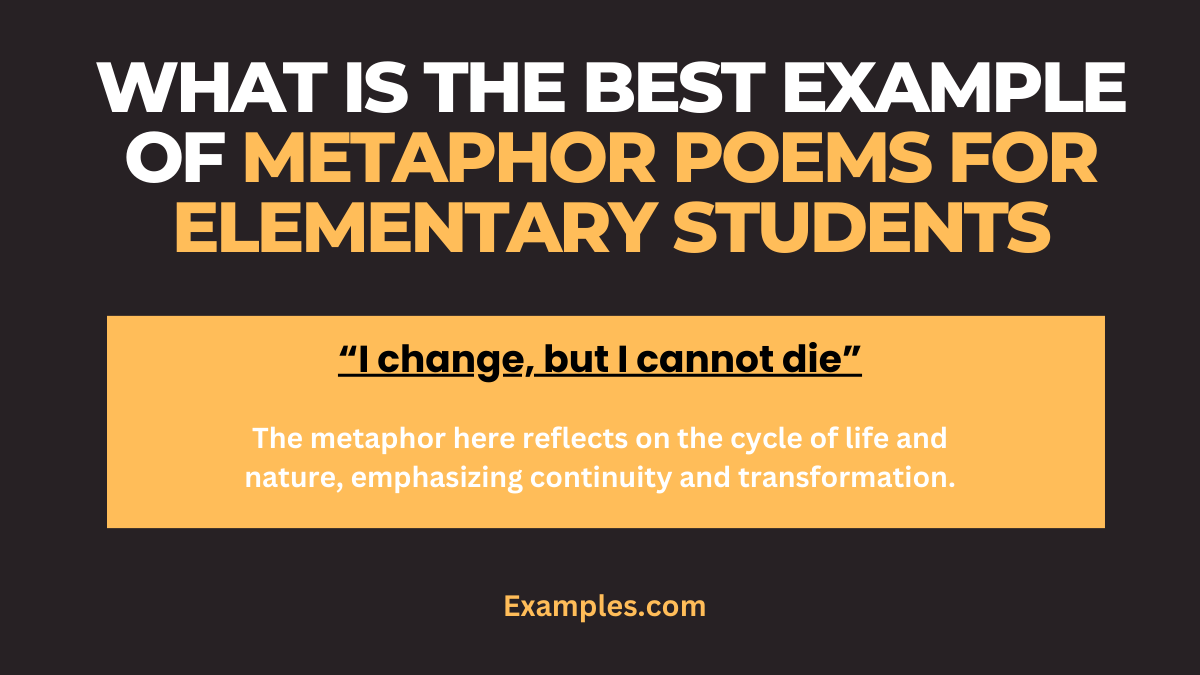 what is the best example of metaphor poems for elementary students