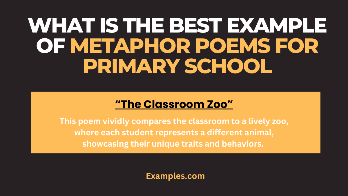 what is the best example of metaphor poems for primary school