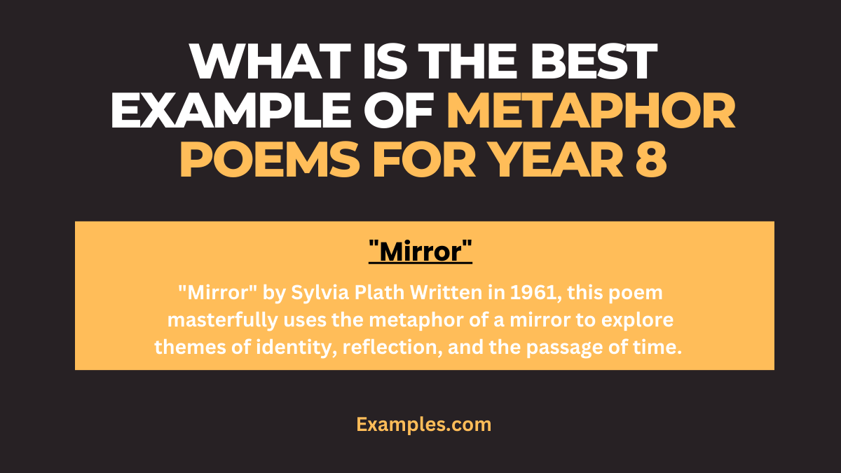 what is the best example of metaphor poems for year 8