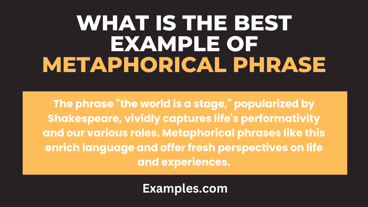 what is the best example of metaphorical phrase