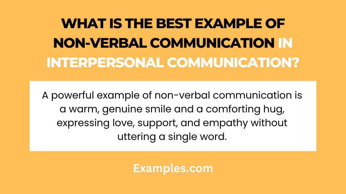what is the best example of non verbal communication