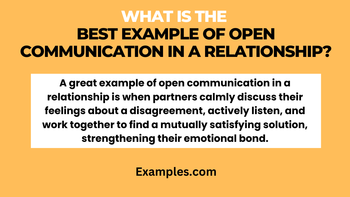 what is the best example of open communication in a relationship