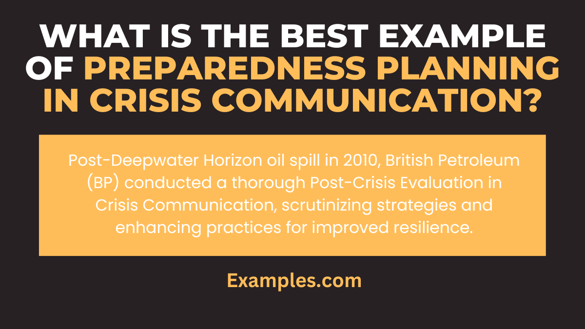 what is the best example of post crisis evaluation in crisis communication