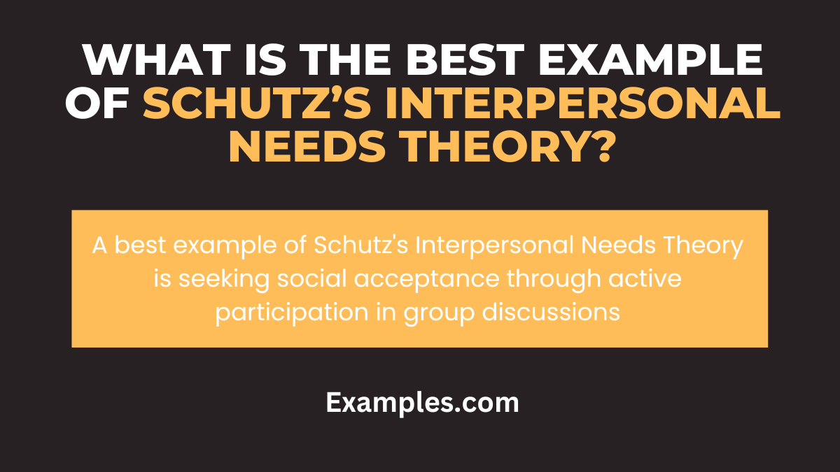 What is the Best Example of Schutz’s Interpersonal Needs Theory