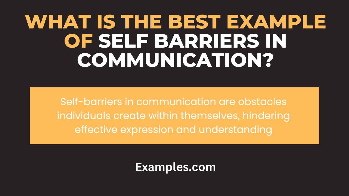 what is the best example of self barriers in communication