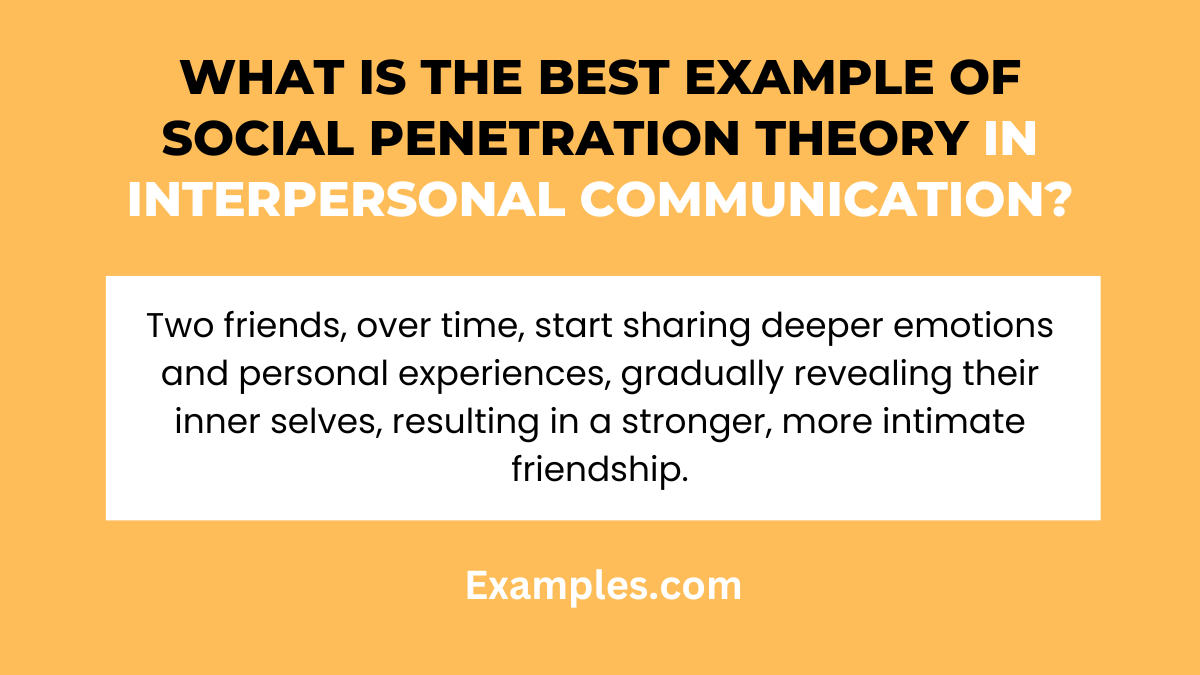 what is the best example of social penetration theory