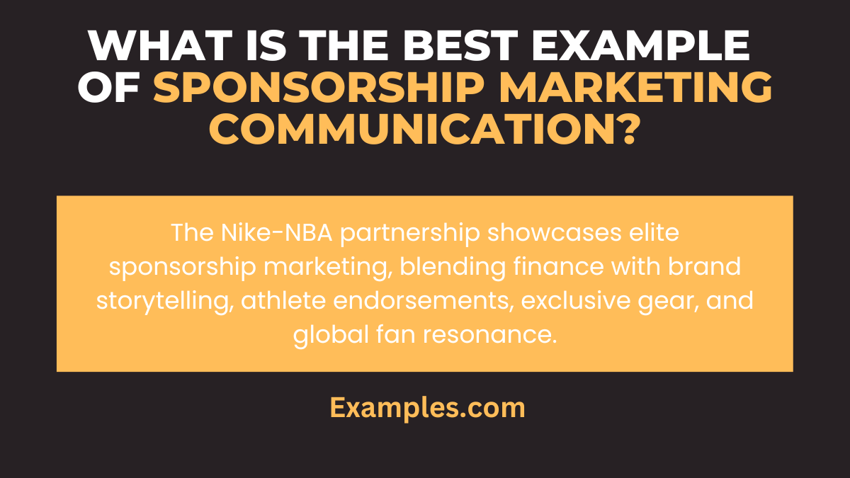 what is the best example of sponsorship marketing communication