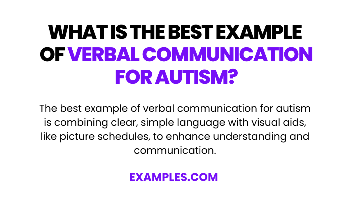 what is the best example of verbal communication for autism