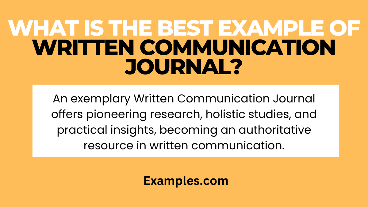 what is the best example of written communication journal