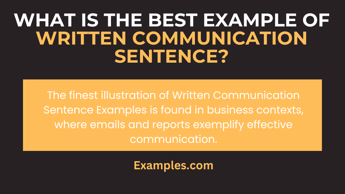 what is the best example of written communication sentence