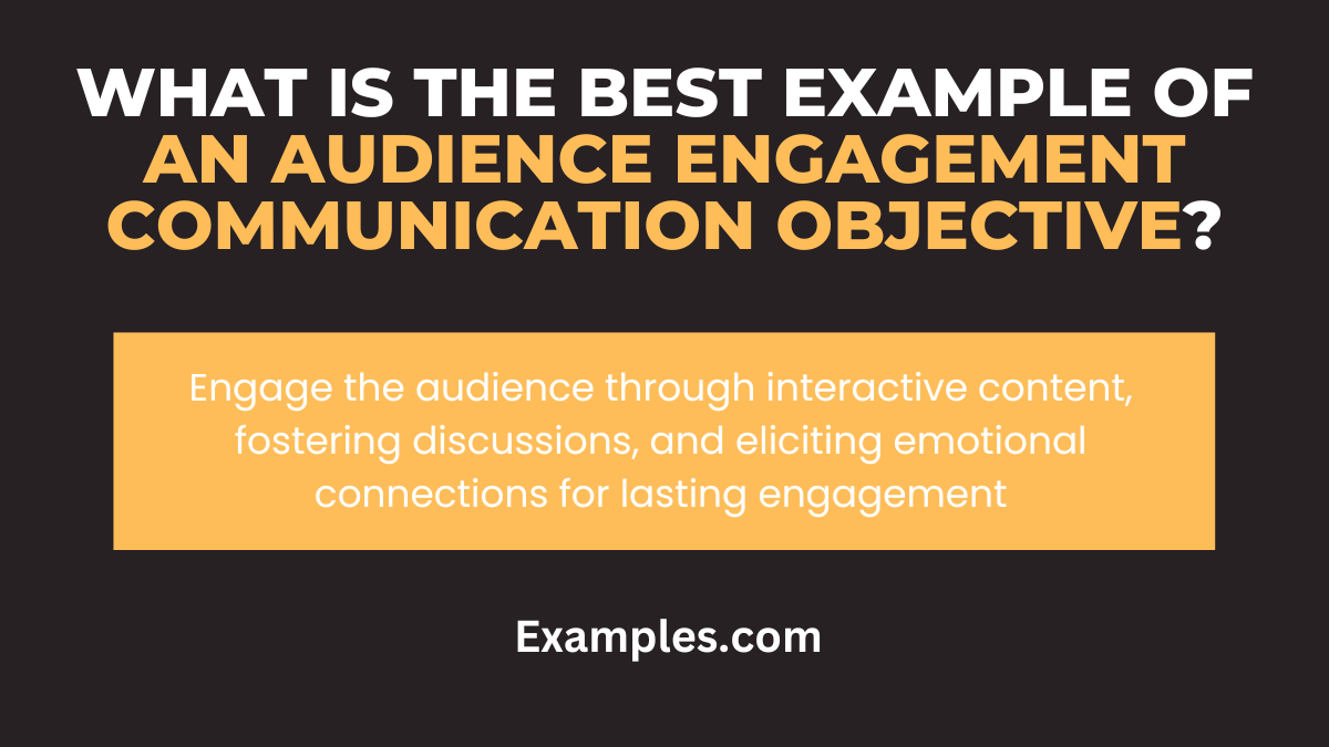 what is the best example of an audience engagement communication objective