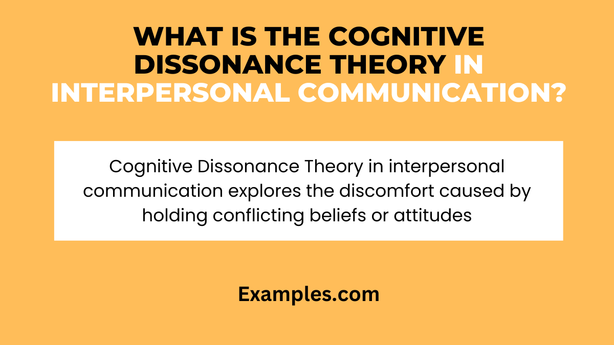 what is the cognitive dissonance theory in interpersonal communication