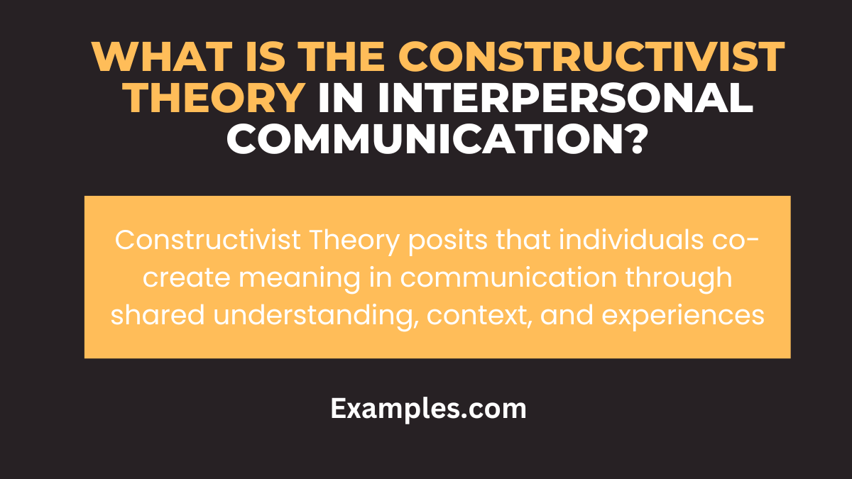 What is the Constructivist Theory in Interpersonal Communication